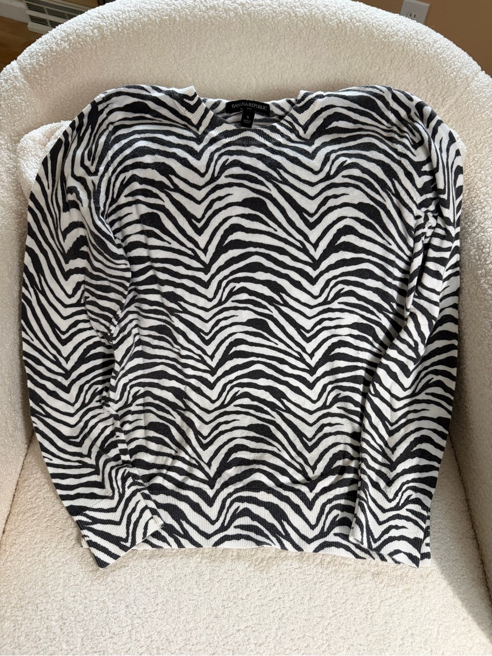 Banana Republic Zebra Print Crewneck Sweater